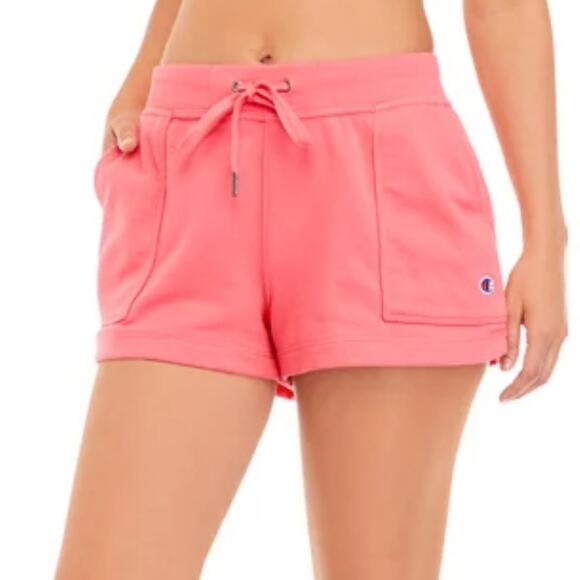 Champion Pants - Champion Campus French Terry Shorts with Pockets Pink Peach | Medium